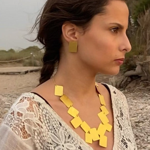 Collar MONDRIAN bañado en oro-2