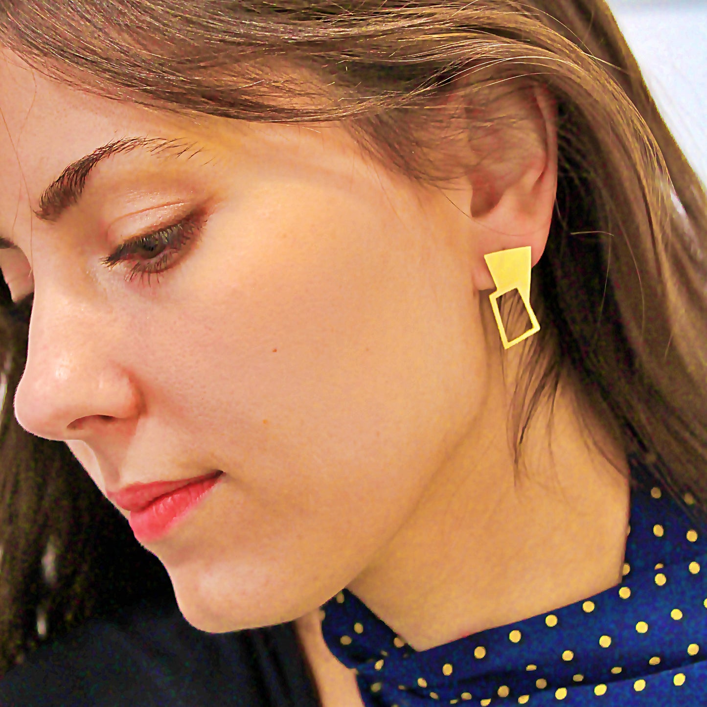 Pendientes ROHE de diseño bañados en oro-0