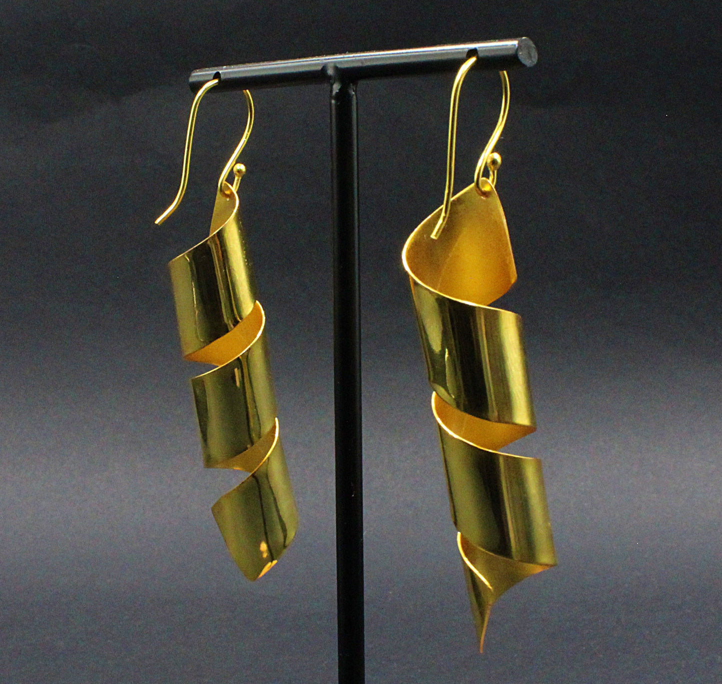 Pendientes VIRUTA bañados en oro-1