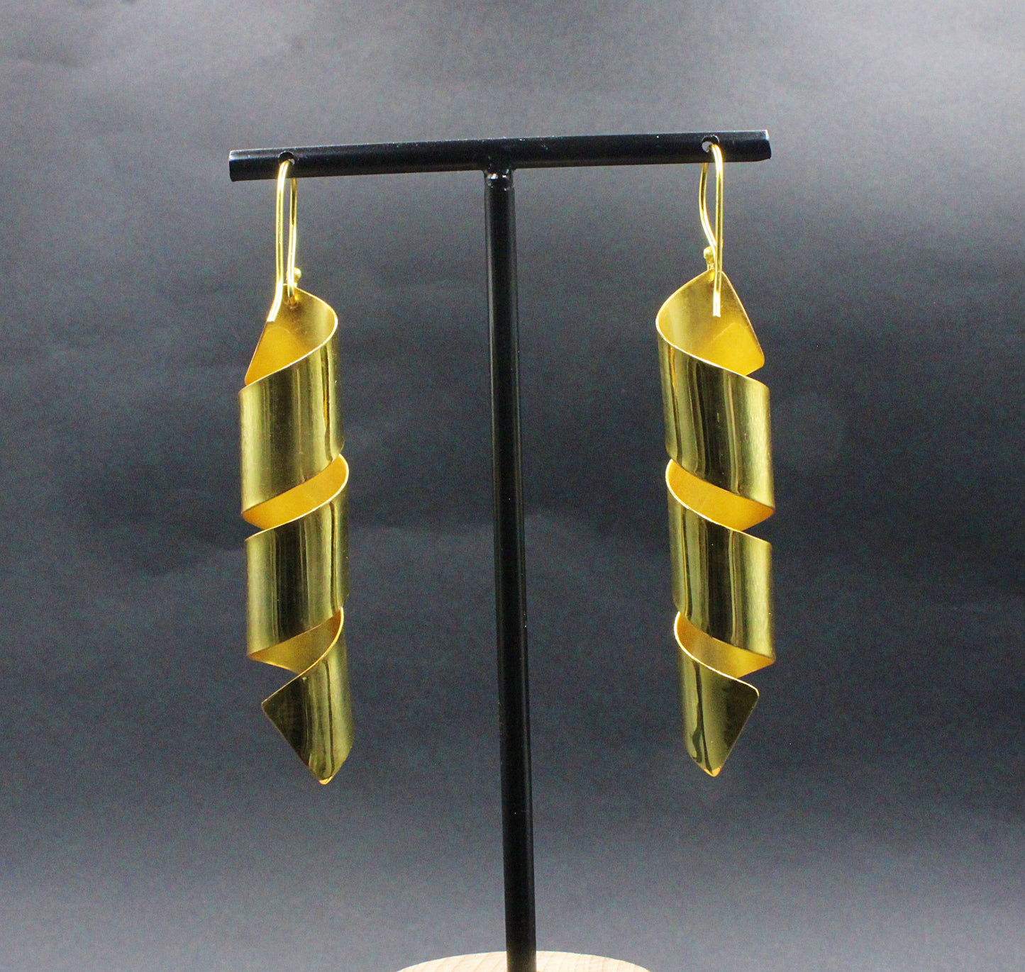 Pendientes VIRUTA bañados en oro-2