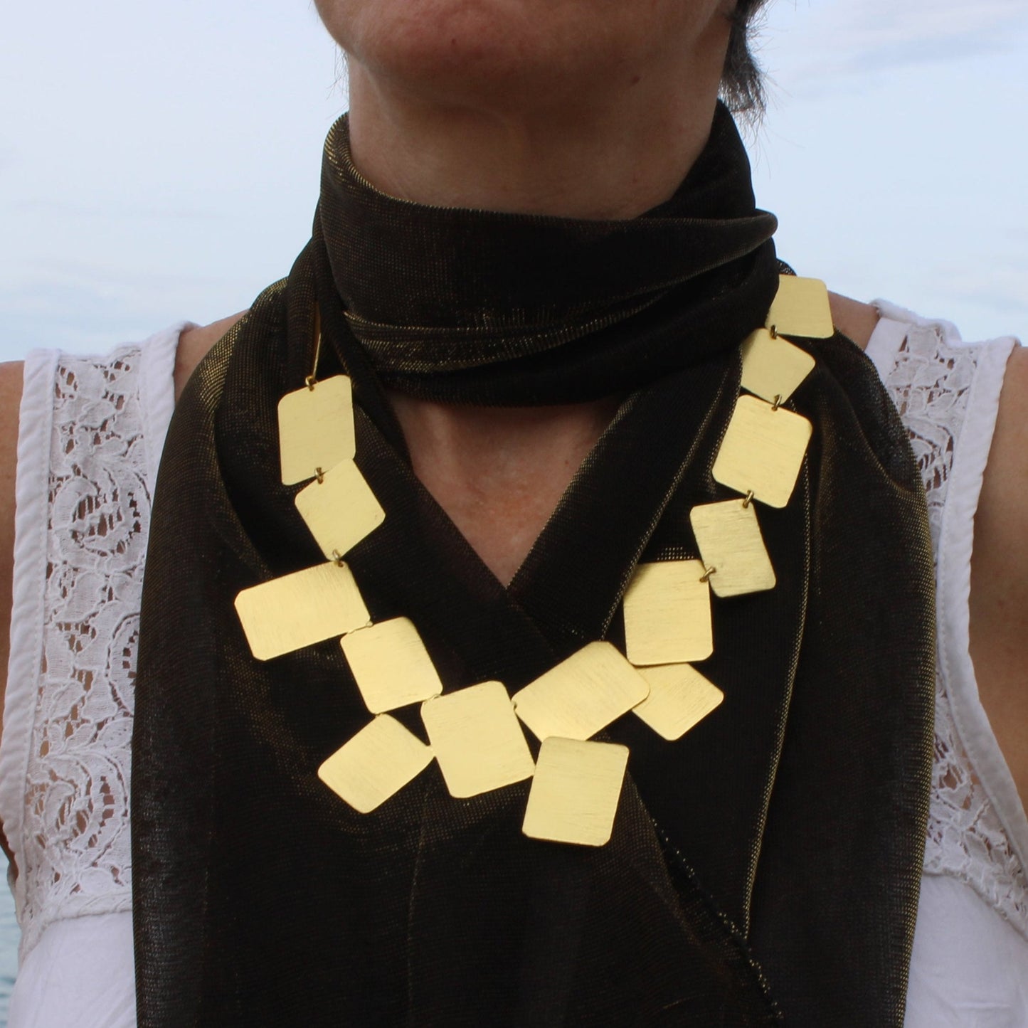 Collar MONDRIAN bañado en oro-1