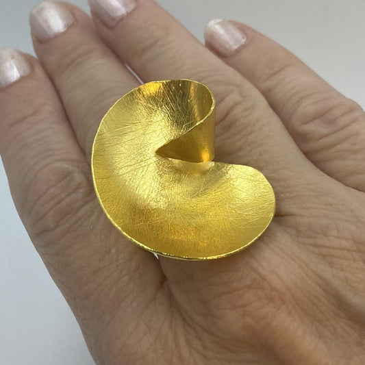 Anillo ELBA bañados en oro - Diseño con carácter-0