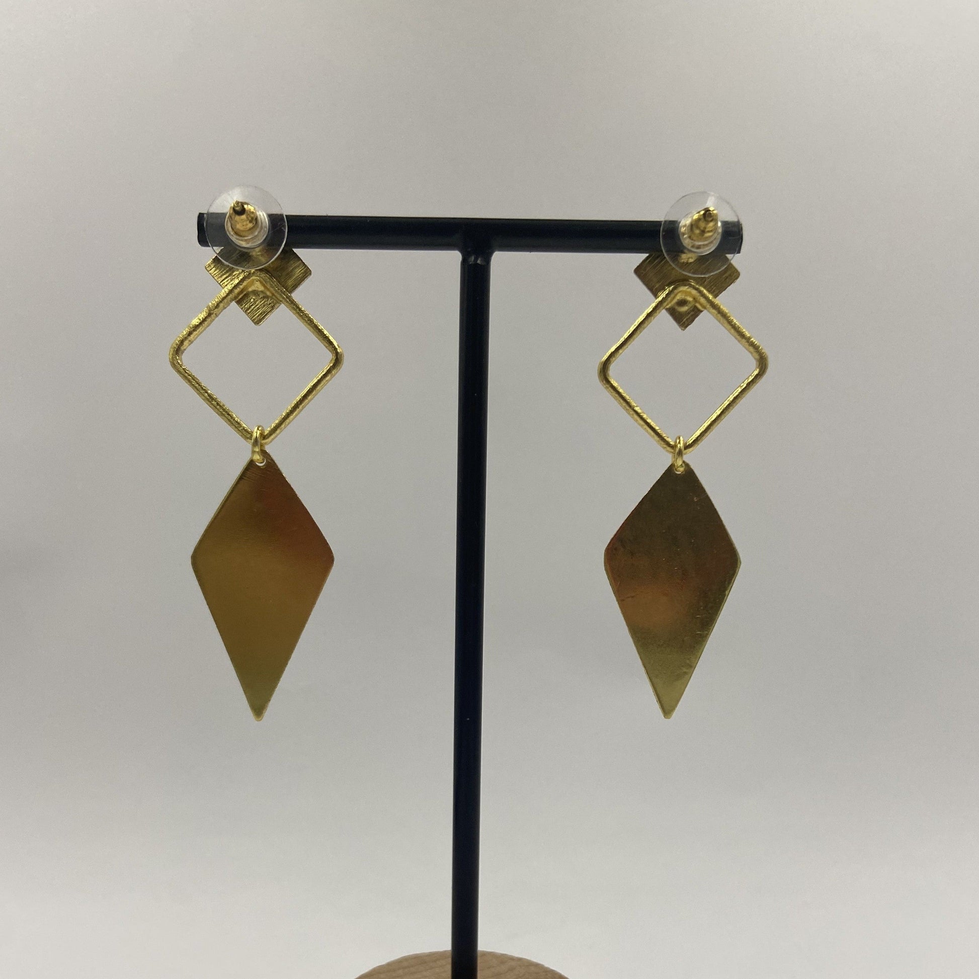 Pendientes DAIMANA bañados en oro-4
