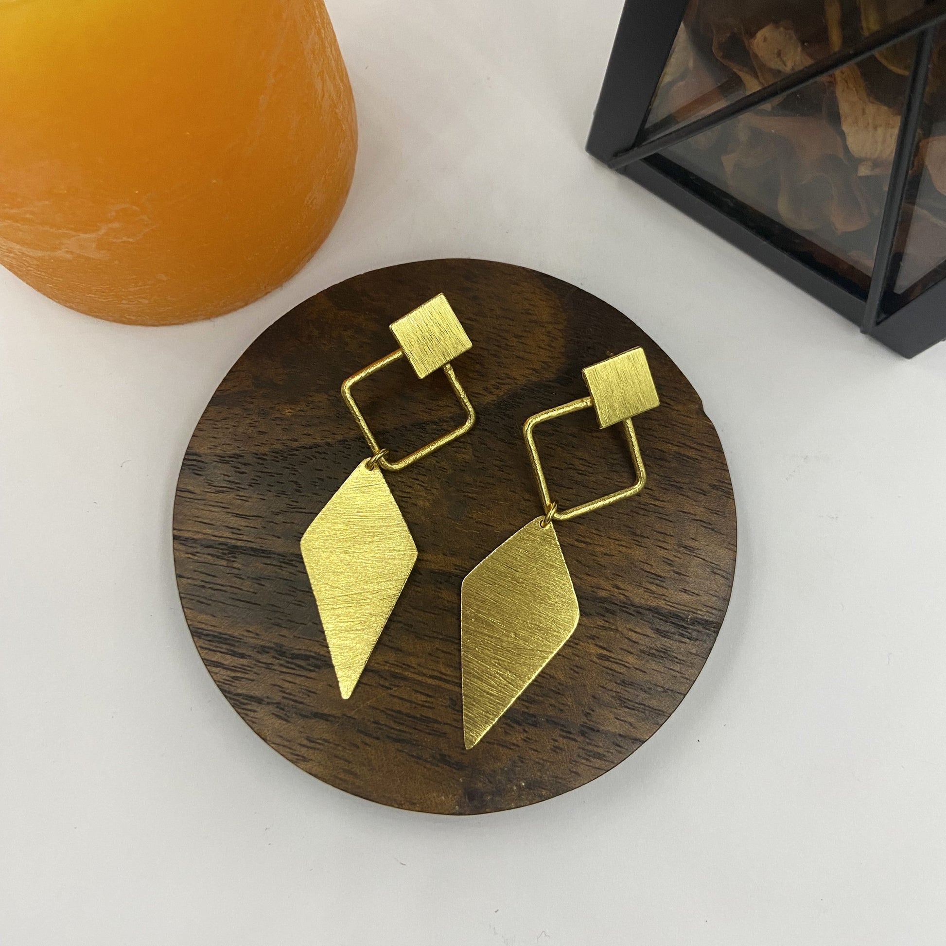 Pendientes DAIMANA bañados en oro-3