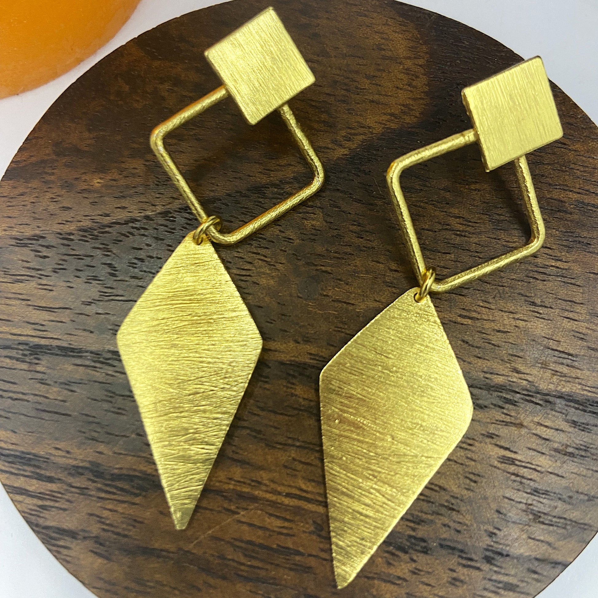 Pendientes DAIMANA bañados en oro-1