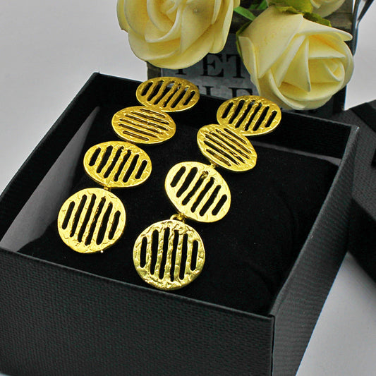 Pendientes COINS bañados en oro - Diseño con carácter-0