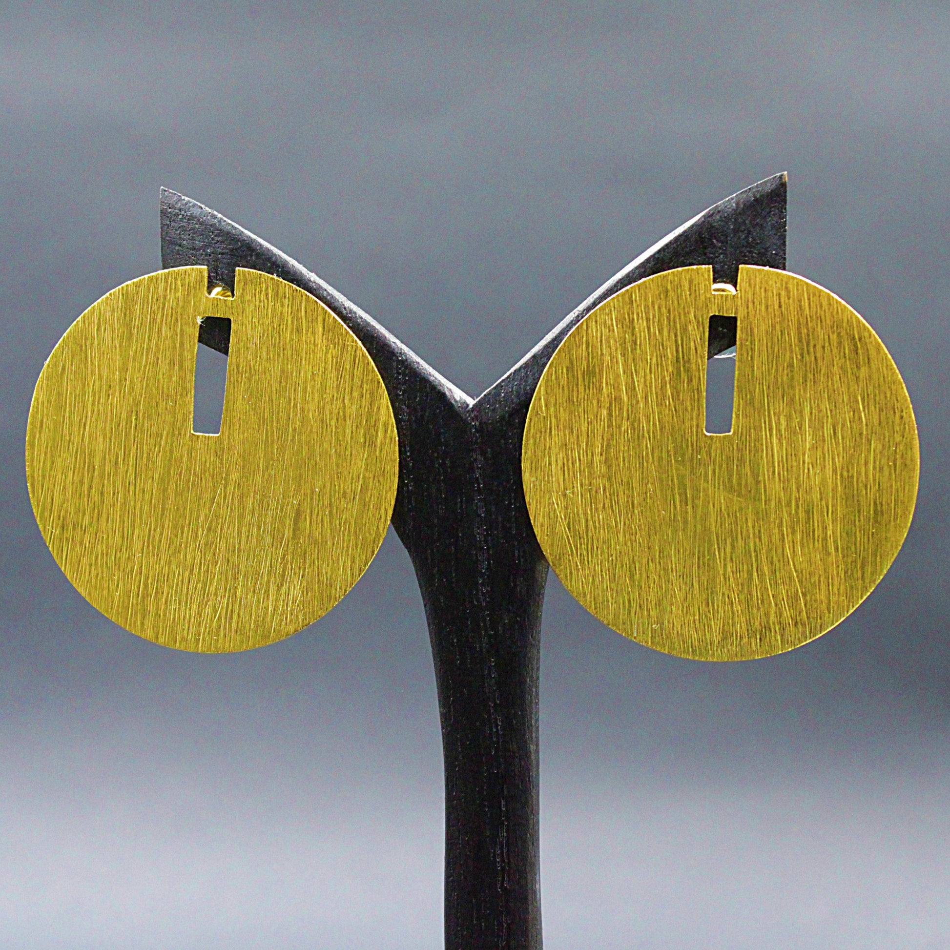 Pendientes DISK bañados en oro-1