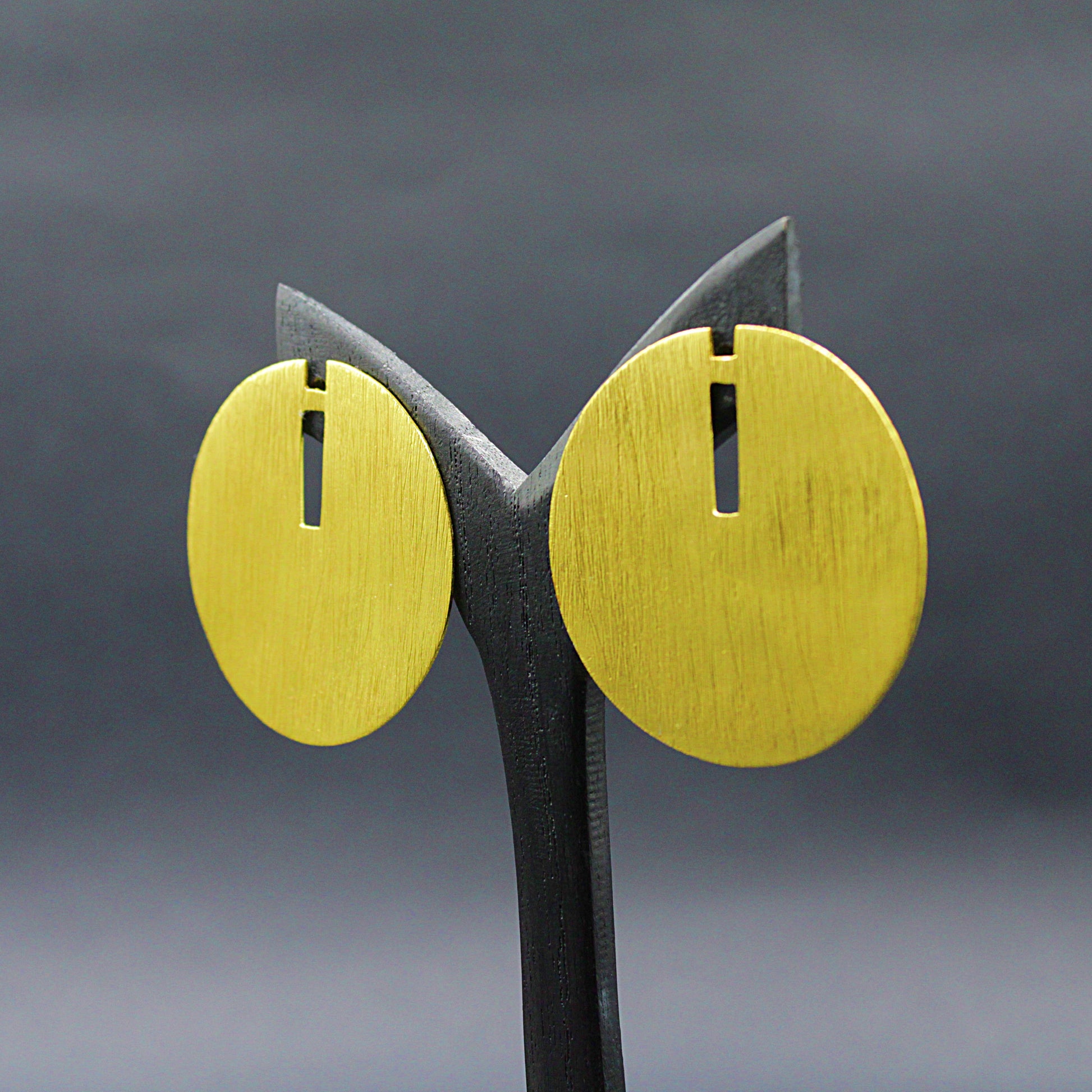 Pendientes DISK bañados en oro-2