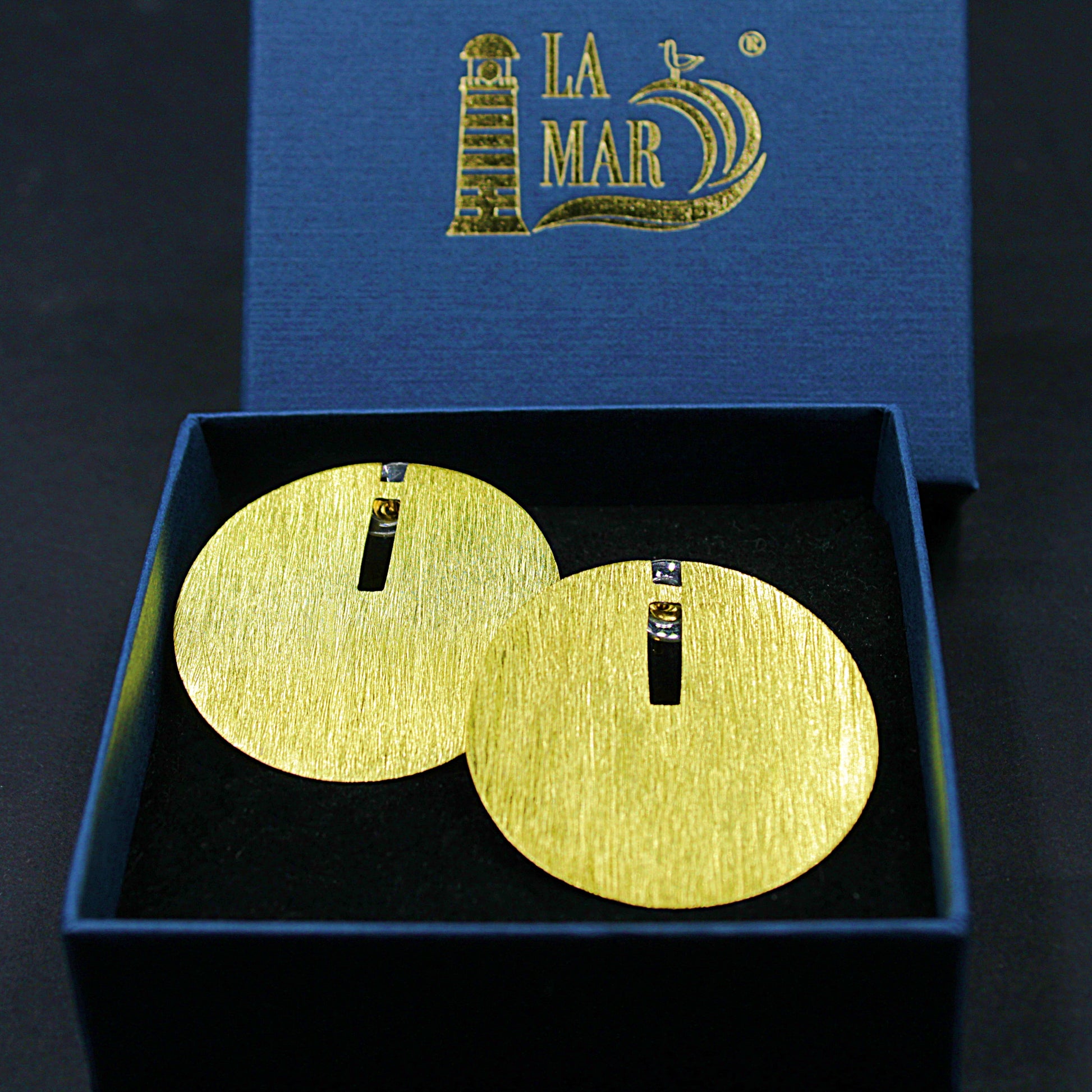 Pendientes DISK bañados en oro-4