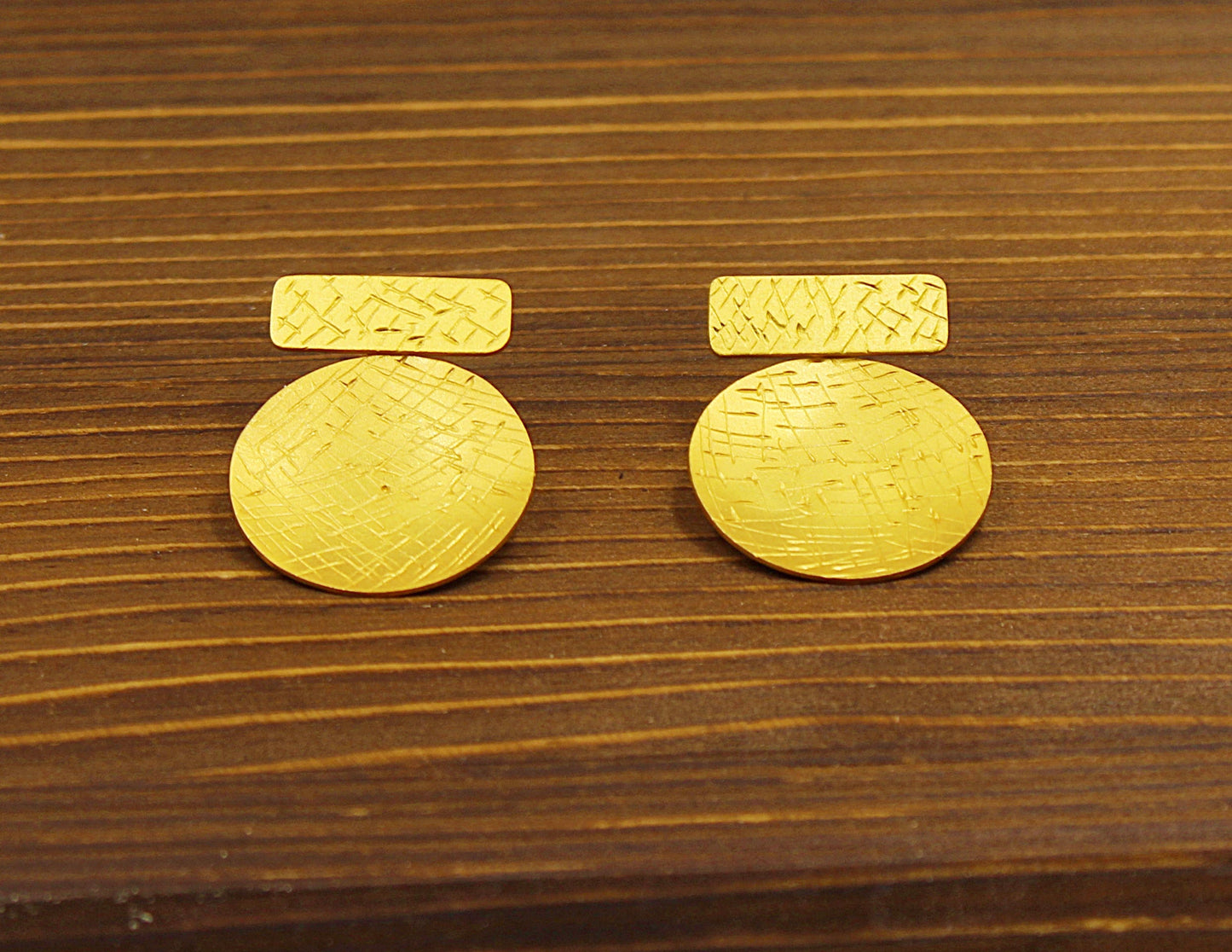 Pendientes baño de oro 2 en 1 - Diseño con carácter-4