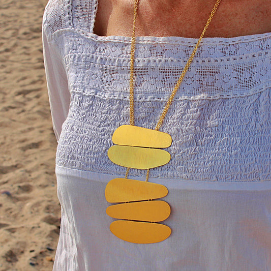 Collar PALEOLÍTICO bañado en oro - Diseño con carácter-0
