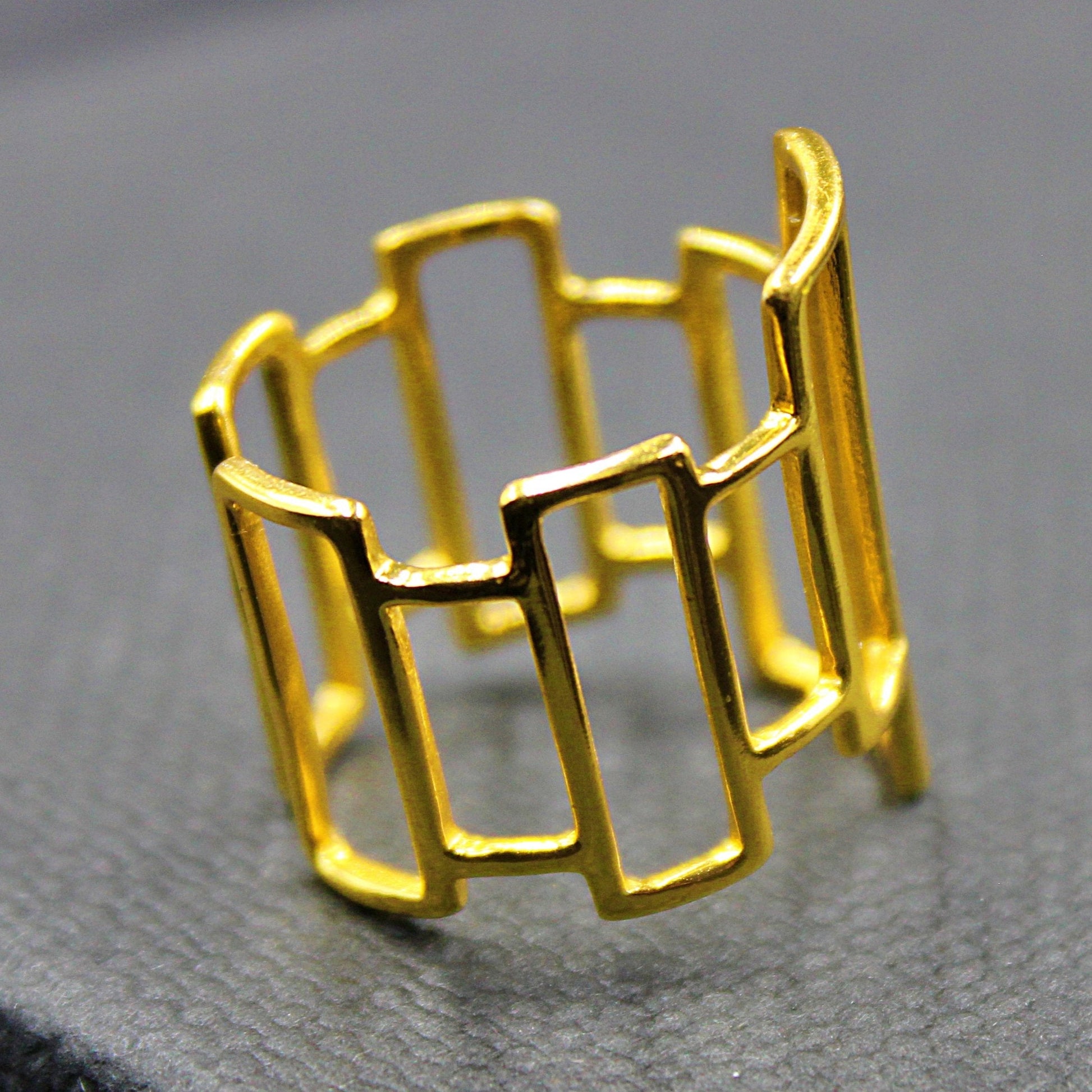 Anillo CHICAGO chapado en oro-1
