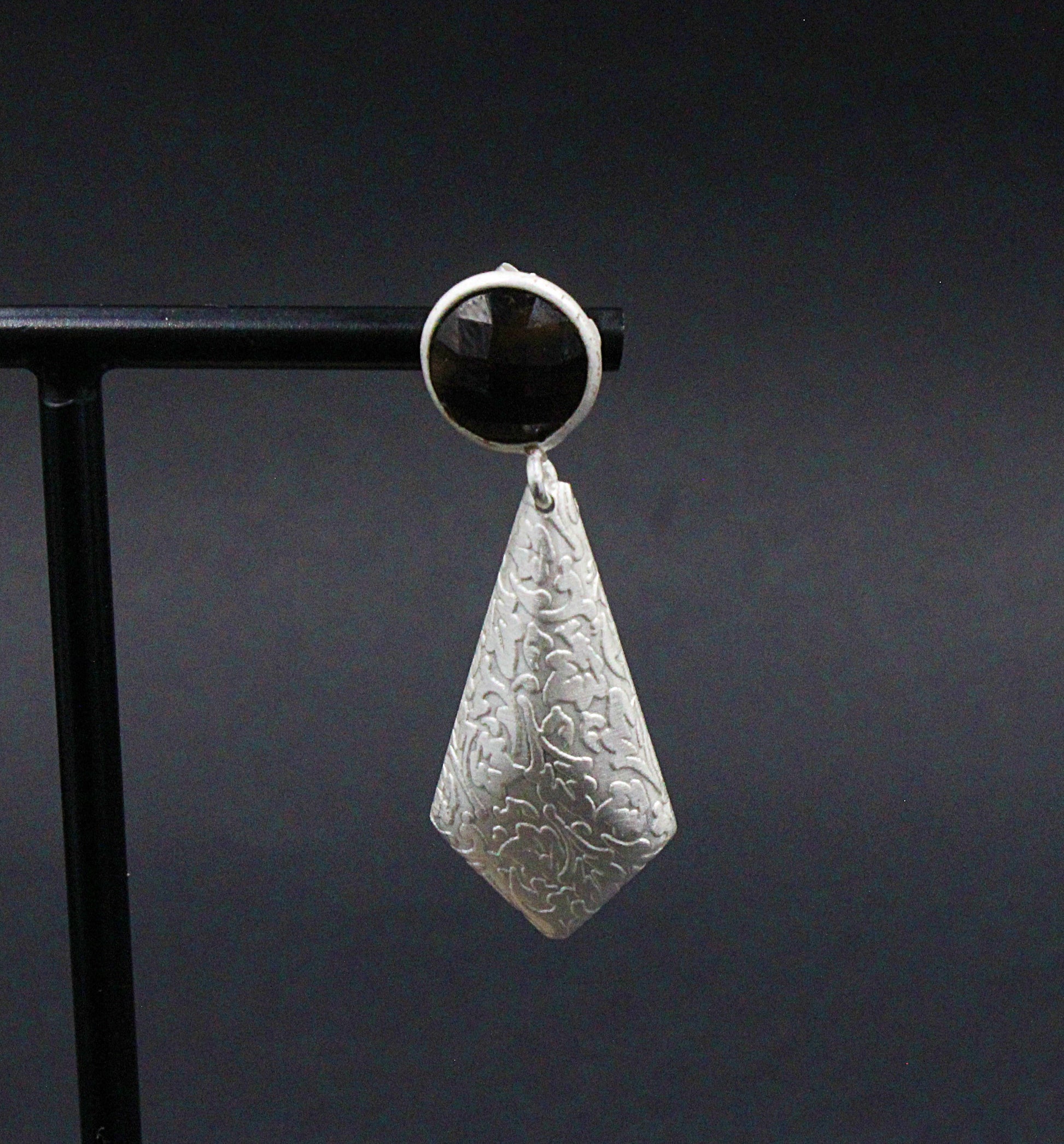 Pendientes vintage con piedra semipreciosa onix negro-2
