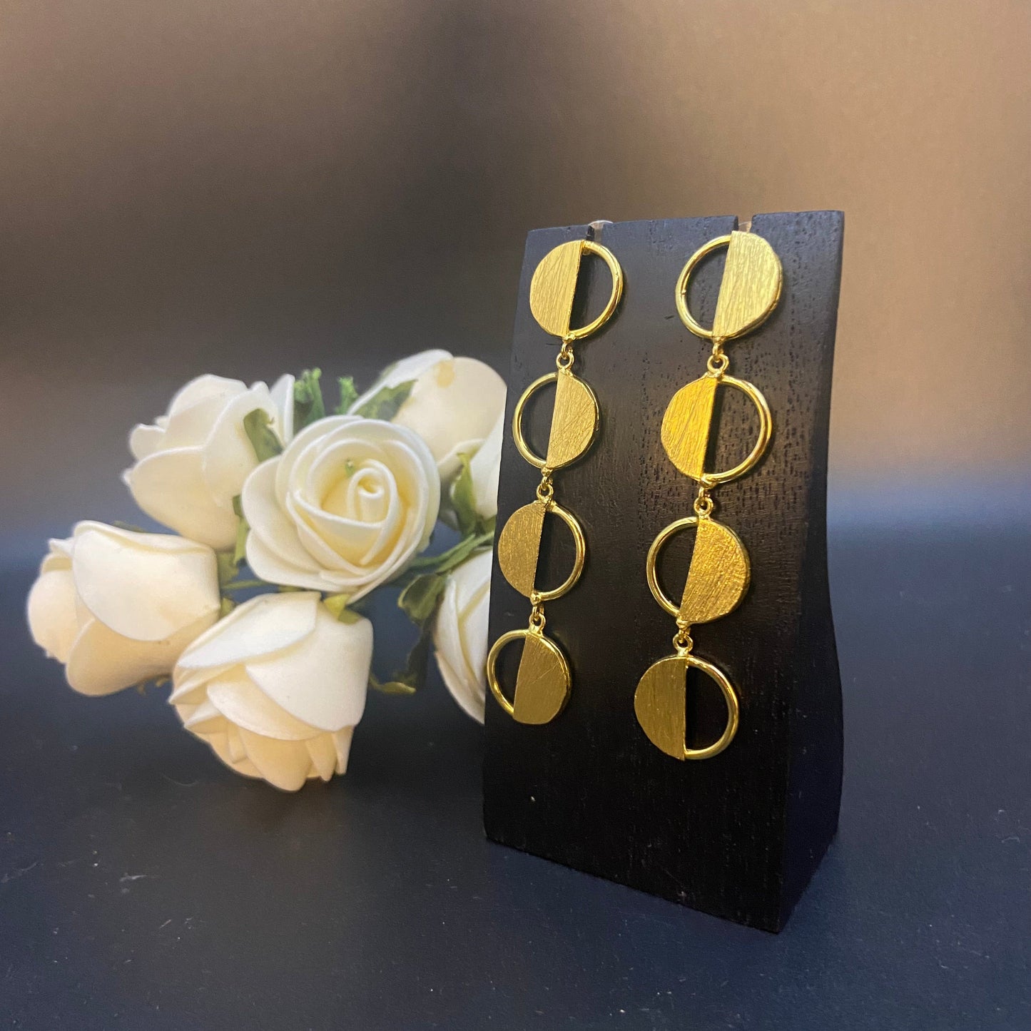 Pendientes POP bañados en oro - Diseñó con carácter-4