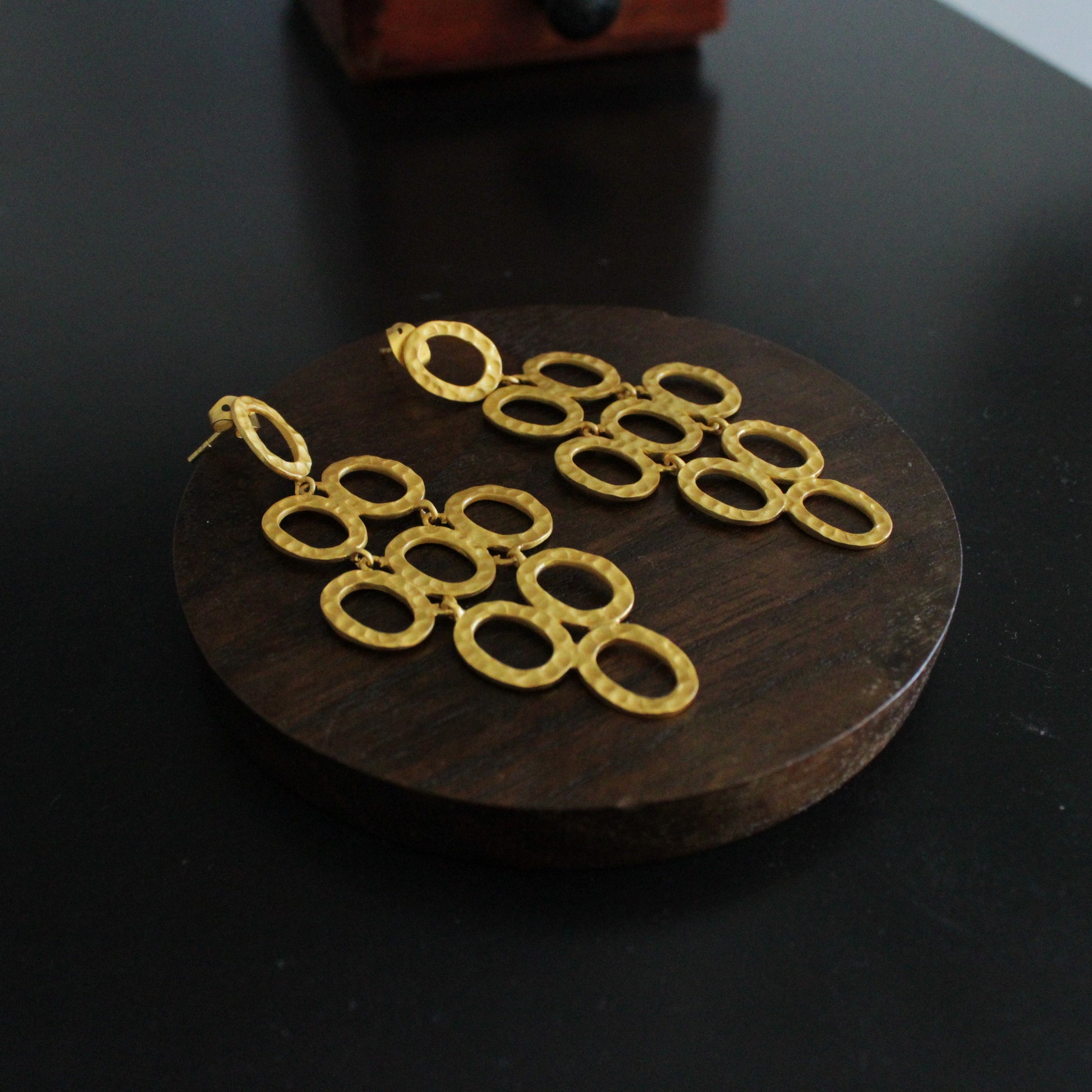 Pendientes KLIMT bañados en oro-3