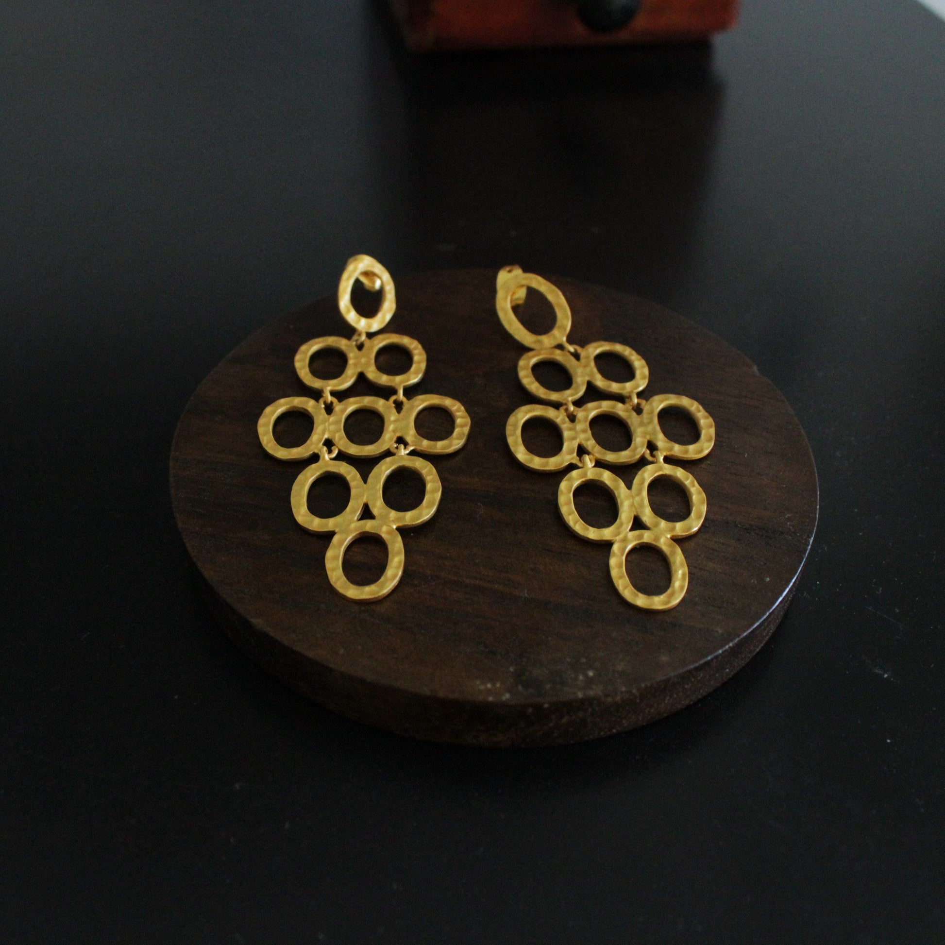 Pendientes KLIMT bañados en oro-2