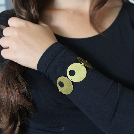 Pulsera PSICODELIC bañado en oro - Diseño con carácter-0