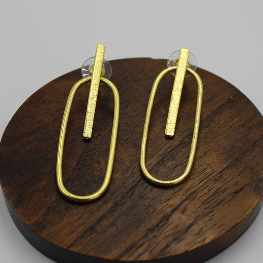 Pendientes MODIGLIANI bañado en oro - Diseño con carácter-0
