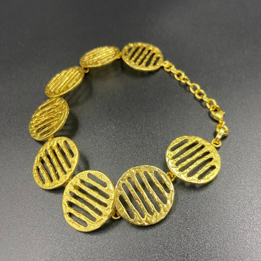 Pulsera COINS bañada en oro - Diseño con carácter-0