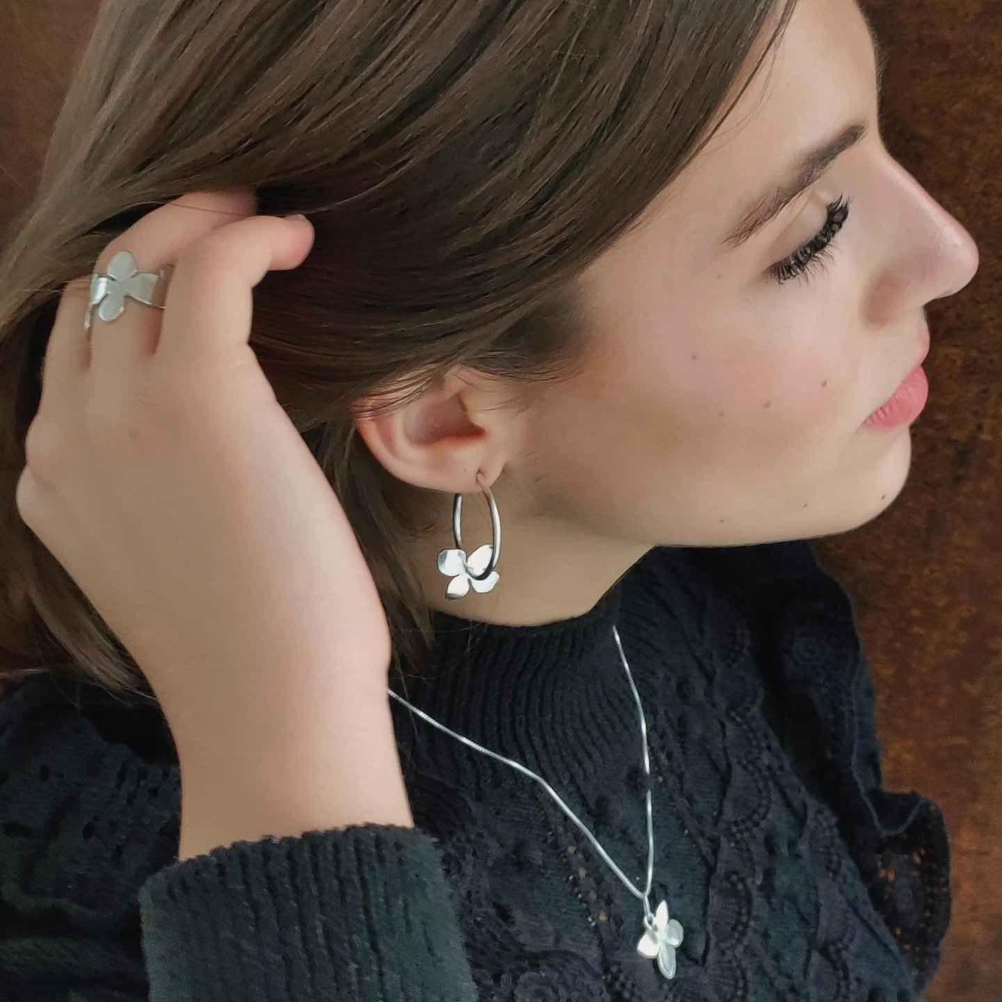 Pendientes Aros Hydrangea-2